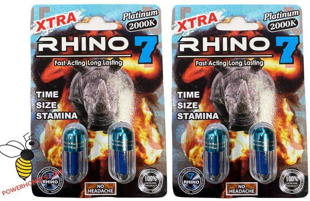 Rhino 7 Platinum 2000K Male Enhancement (2 Pills) - Viphoneys